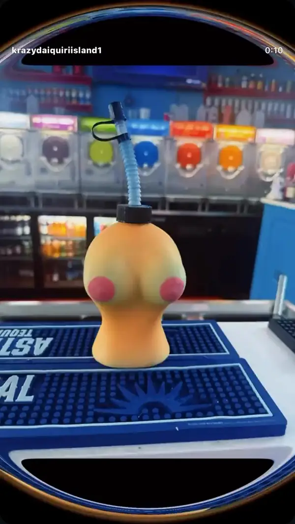 Krazy novelty body cup spinning on the bar